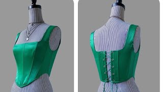 DIY How Make A Corset TopHow To Sew A Square Neck Corset Top DIY [upl. by Aiket469]