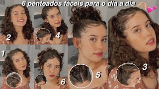 6 penteados fáceis para o dia a dia🫶🏼💕 [upl. by Mckale]