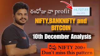 TODAY NIFTY  BANK NIFTY AND BITCOIN ANALYSIS 💥09122024 trading [upl. by Siradal]