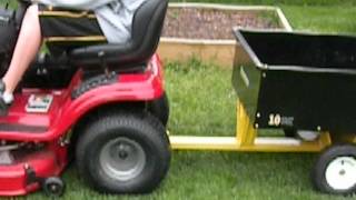 craftsman yt 3000 pulling a yardmans dumpcart [upl. by Monah]