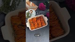 How to Bake Sweet Potatoes Slices with Garlic Thyme Butter  Easy Christmas Side Dish Recipe [upl. by Dent470]