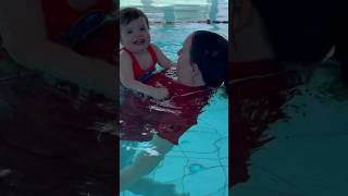 Baby Swim Learning To Grip On To SShirt swimming pool babyswimming swim [upl. by Wagner953]