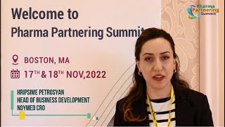 Pharma Partnering US Summit 2022  Hripsime Petrosyan Head of Business Development at NoyMed CRO [upl. by Nothgiel709]