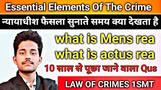 Essential elements of crime  Mens rea  actus rea [upl. by Berenice474]