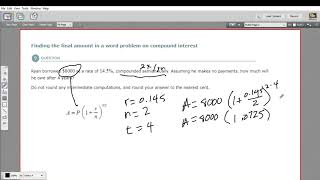 Finding the final amount in a word problem on compound interest [upl. by Nylaehs45]