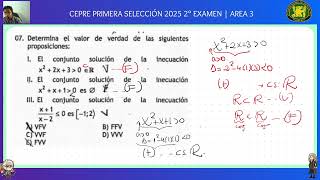 CEPRE 2025 UNCP Primera seleccion 2° examen  AREA 3 [upl. by Friedman]