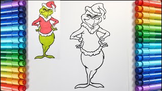 THE GRINCH COLORING PAGES FOR KIDS  COLORING THE GRINCH CARTOON THEGRINCH GRINCH [upl. by Killen]