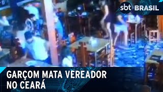 Garçom mata vereador e esfaqueia duas pessoas em restaurante no Ceará SBT Brasil 290424 [upl. by Flynn713]