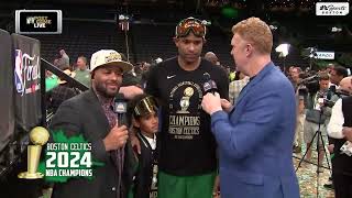 Al Horford interview on NBCS Boston after winning title  Celtics vs Mavs  NBA Finals 2024 [upl. by Allrud]