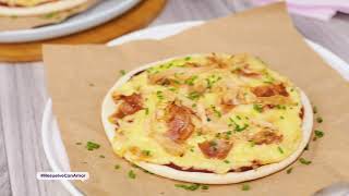 Receta de pizza casera con pollo y tocineta [upl. by Lramaj]