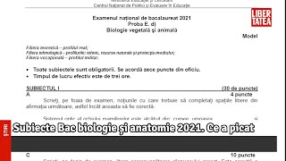 Subiecte Bac biologie și anatomie 2021 Ce a picat [upl. by Goodrow]