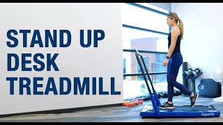 Workout While You Work GoPlus SuperFit Standup Desk Folding Treadmill Review [upl. by Hutson593]