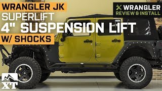 Jeep Wrangler JK SuperLift 4quot Suspension Lift Kit w Shocks 20072018 4 Door Review amp Install [upl. by Berthoud]