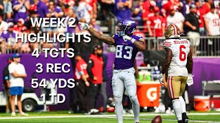 Jalen “Speedy” Nailor Week 2 2024 FULL Highlights  NFL Vikings Vs 49ers [upl. by Eibbob]