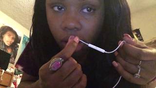 ASMR crocheting amp eating a blow pop  chewing gum [upl. by Ahsinauj]