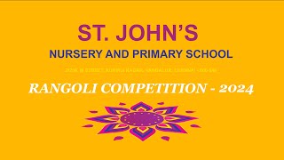 ST JOHNS NURSERY AND PRIMARY SCHOOL VANDALUR  RANGOLI COMPETITION 2024 [upl. by Herrod]