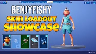 “benjyfishy” SKIN LOADOUT SHOWCASE “FISHSTICK” OUTFIT GAMEPLAY  Fortnite SEASON 9 [upl. by Demott]