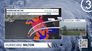 Tracking Hurricane Milton before landfall in Florida Live Earthcam video in Tampa radar [upl. by Lednor]