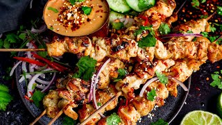 Chicken Satay  Malaysian Skewered Meat Satay Nyonya Cooking [upl. by Iemaj]