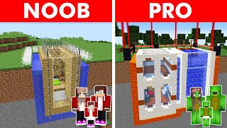 Minecraft NOOB vs PRO SAFEST CLIFF HOUSE BUILD CHALLENGE WITH FAMILY [upl. by Ayyidas]