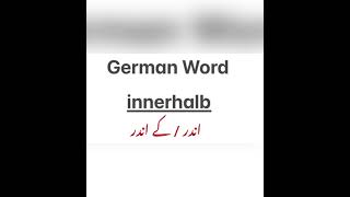 German Word Innerhalb in Urdu Hindi [upl. by Aztiray]