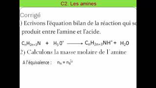 Les amines Corrigé de lexercice dapplication [upl. by Snevets619]