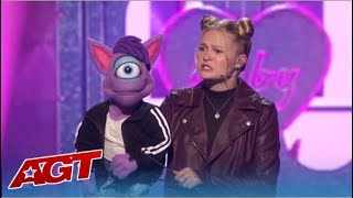 Darci Lynne 15 Is BACK On Americas Got Talent Indroduces Her NEW Puppet Friend Who Can RAP [upl. by Haliak]