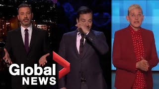 Kobe Bryant death Jimmy Fallon Jimmy Kimmel and Ellen DeGeneres deliver emotional tributes [upl. by Mariele]