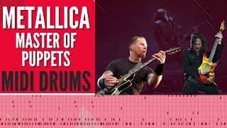 Metallica  Master Of Puppets  MIDI DRUM TRANSCRIPTION  DOWNLOAD [upl. by Auvil]