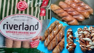 Review Riverland Sausage Smoked Arabiki Beef Sosis goreng mentega [upl. by Netsew652]