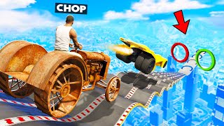 GTA 5 MEGA RAMP CHALLENGE TO TWO HOLES WITH CHOP AND FROSTY [upl. by Ivets]