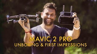 DJI Mavic 2 Pro unboxing and first hands on [upl. by Lamp]