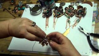 Jewelry Making Lumiere Paints Gilders Paste and Diamond Glaze Flower Necklaces Pendants [upl. by Auoz]