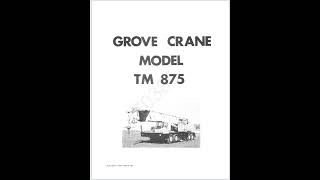 Grove TM890 Crane Schematic Operator Parts and Service Manual [upl. by Cranston]