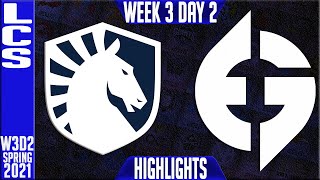 TL vs EG Highlights  LCS Spring 2021 W3D2  Team Liquid vs Evil Geniuses [upl. by Fulvi]