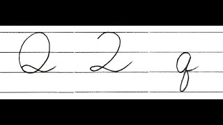 【筆記体レッスン】アルファベット Q q Cursive alphabet [upl. by Leahpar]