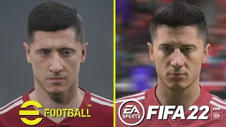 eFootball 2022 PES 2022 vs FIFA 22 PS5 4K Graphics Comparison [upl. by Sokil322]