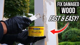 How To Repair And Fix Damage Wood With Wood Filler Quick Easy DIY [upl. by Eelrebmik213]