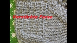 Verstärkte FerseFersenwand strickenMuster 124Stricken mit Nadelspiel [upl. by Assilac]