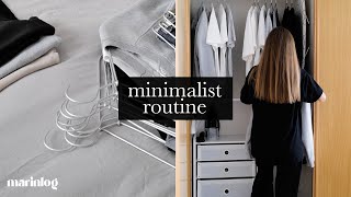 Minimalist routine  Clean my closet  Silent vlog [upl. by Norrab]