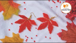 PandaHall Selected DIY Project  Beaded Maple Leaf Earrings [upl. by Assirram]