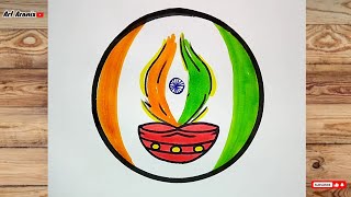 MartyrsDay 30 January Shradhanjali to Mahatma Gandhi 🙏 Diya drawing🇮🇳 Martyrs day drawing🇮🇳❤ 🙏 [upl. by Demmer]