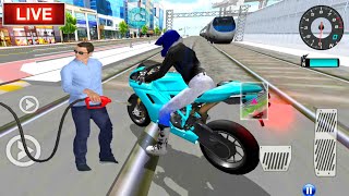 3D Driving Class  Bullet Train Vs Motorbike2  Best Motorcycle Game 2024 [upl. by Llenehc]