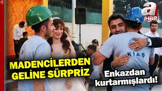 Madencilerden büyük sürpriz Enkazdan kurtardıkları kadının düğününe katıldılar  A Haber [upl. by Edroi478]