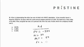 CFA Tutorial Corporate Finance Calculating The After Tax Cost of Debt [upl. by Mello]