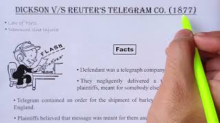 DICKSON VS REUTERS TELEGRAM CO 1877  LAW OF TORTS  LAW EXPLORER [upl. by Adav]