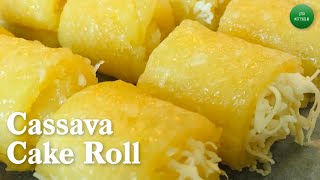 Cassava Cake Roll  No Bake  No Steam  Meryendang Pinoy Recipe [upl. by Lachman]