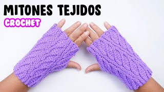 Como Tejer Guantes SIN DEDOS o MITONES a Crochet Paso a paso ‼ [upl. by Castorina]