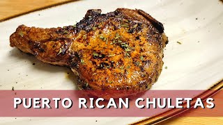 Juicy Chuletas Fritas  Puerto Rican Pork Chops [upl. by Nitsirt140]