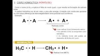 Ruptura de ligações  Homólise e Heterólise [upl. by Tybi]